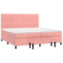 Cama box spring con colchón terciopelo rosa 200x200 cm de , Camas y somieres - Ref: Foro24-3137928, Precio: 695,13 €, Descuen...