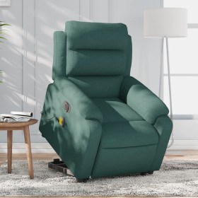 Sillón masaje eléctrico reclinable elevable tela verde oscuro en Sillones | Comprar online en Foru.es