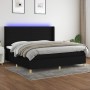 Cama box spring colchón y luces LED tela negro 200x200 cm de , Camas y somieres - Ref: Foro24-3138983, Precio: 679,02 €, Desc...