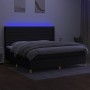 Cama box spring colchón y luces LED tela negro 200x200 cm de , Camas y somieres - Ref: Foro24-3138983, Precio: 679,02 €, Desc...