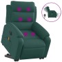 Sillón masaje eléctrico reclinable elevable tela verde oscuro en Sillones | Comprar online en Foru.es