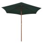 Sombrilla con palo de madera 270x270 cm verde de vidaXL, Sombrillas - Ref: Foro24-42961, Precio: 71,20 €, Descuento: %