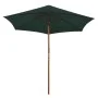 Sombrilla con palo de madera 270x270 cm verde de vidaXL, Sombrillas - Ref: Foro24-42961, Precio: 66,61 €, Descuento: %