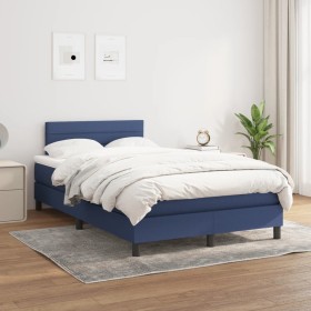 Cama box spring con colchón tela azul 120x200 cm de , Camas y somieres - Ref: Foro24-3140127, Precio: 390,76 €, Descuento: %