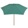 Sombrilla con palo de madera 270x270 cm verde de vidaXL, Sombrillas - Ref: Foro24-42961, Precio: 71,20 €, Descuento: %