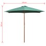 Sombrilla con palo de madera 270x270 cm verde de vidaXL, Sombrillas - Ref: Foro24-42961, Precio: 71,20 €, Descuento: %