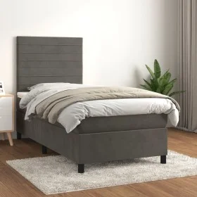 Boxspringbett mit dunkelgrauer Samtmatratze 90x190 cm von , Betten und Lattenroste - Ref: Foro24-3143056, Preis: 292,57 €, Ra...