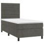 Cama box spring con colchón terciopelo gris oscuro 90x190 cm de , Camas y somieres - Ref: Foro24-3143056, Precio: 308,63 €, D...
