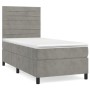 Cama box spring con colchón terciopelo gris claro 90x190 cm de , Camas y somieres - Ref: Foro24-3143061, Precio: 311,01 €, De...