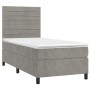Cama box spring con colchón terciopelo gris claro 90x190 cm de , Camas y somieres - Ref: Foro24-3143061, Precio: 311,01 €, De...