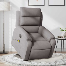Sillón de masaje eléctrico reclinable elevable tela taupé en Sillones | Comprar online en Foru.es