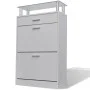 Mueble zapatero con cajón y estante superior de vidrio blanco de , Zapateros y organizadores de calzado - Ref: Foro24-241244,...