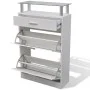 Mueble zapatero con cajón y estante superior de vidrio blanco de , Zapateros y organizadores de calzado - Ref: Foro24-241244,...