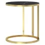 Black and gold marble tempered glass side table 45 cm by , Side tables - Ref: Foro24-331663, Price: 60,05 €, Discount: %