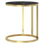 Mesa auxiliar vidrio templado mármol negro y dorado 45 cm de , Mesas auxiliares - Ref: Foro24-331663, Precio: 46,80 €, Descue...