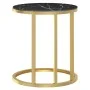Black and gold marble tempered glass side table 45 cm by , Side tables - Ref: Foro24-331663, Price: 60,05 €, Discount: %