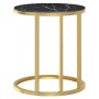 Mesa auxiliar vidrio templado mármol negro y dorado 45 cm de , Mesas auxiliares - Ref: Foro24-331663, Precio: 46,80 €, Descue...