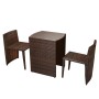 Mesa y sillas bistró jardín 3 pzs y cojines poli ratán marrón de vidaXL, Conjuntos de jardín - Ref: Foro24-42881, Precio: 177...