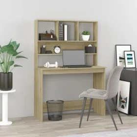 Sonoma oak plywood desk with shelves 102x45x148cm by , Desks - Ref: Foro24-823003, Price: 79,45 €, Discount: %