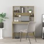 Escritorio con estantes contrachapada roble Sonoma 102x45x148cm de , Escritorios - Ref: Foro24-823003, Precio: 80,74 €, Descu...