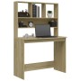 Escritorio con estantes contrachapada roble Sonoma 102x45x148cm de , Escritorios - Ref: Foro24-823003, Precio: 80,74 €, Descu...