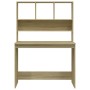 Escritorio con estantes contrachapada roble Sonoma 102x45x148cm de , Escritorios - Ref: Foro24-823003, Precio: 80,74 €, Descu...