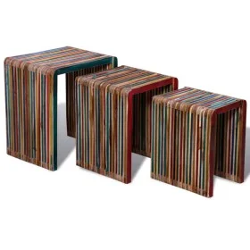 Stackable table set 3 units colored recycled teak by , Side tables - Ref: Foro24-241717, Price: 130,93 €, Discount: %