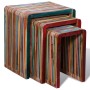 Juego de mesas apilables 3 unidades teca reciclada de colores de , Mesas auxiliares - Ref: Foro24-241717, Precio: 143,53 €, D...