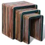 Juego de mesas apilables 3 unidades teca reciclada de colores de , Mesas auxiliares - Ref: Foro24-241717, Precio: 130,93 €, D...