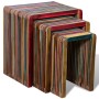 Juego de mesas apilables 3 unidades teca reciclada de colores de , Mesas auxiliares - Ref: Foro24-241717, Precio: 143,53 €, D...