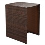 Mesa y sillas bistró jardín 3 pzs y cojines poli ratán marrón de vidaXL, Conjuntos de jardín - Ref: Foro24-42881, Precio: 177...