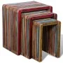 Stackable table set 3 units colored recycled teak by , Side tables - Ref: Foro24-241717, Price: 130,93 €, Discount: %