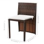 Mesa y sillas bistró jardín 3 pzs y cojines poli ratán marrón de vidaXL, Conjuntos de jardín - Ref: Foro24-42881, Precio: 177...