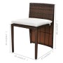 Mesa y sillas bistró jardín 3 pzs y cojines poli ratán marrón de vidaXL, Conjuntos de jardín - Ref: Foro24-42881, Precio: 177...