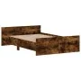 Estructura de cama con cabecero piecero roble ahumado 120x190cm de , Camas y somieres - Ref: Foro24-3203779, Precio: 114,03 €...