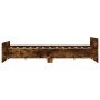Estructura de cama con cabecero piecero roble ahumado 120x190cm de , Camas y somieres - Ref: Foro24-3203779, Precio: 115,42 €...