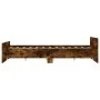 Estructura de cama con cabecero piecero roble ahumado 120x190cm de , Camas y somieres - Ref: Foro24-3203779, Precio: 114,03 €...