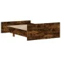 Estructura de cama con cabecero piecero roble ahumado 120x190cm de , Camas y somieres - Ref: Foro24-3203779, Precio: 114,03 €...