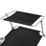 Sun lounger with black steel awning by vidaXL, Loungers - Ref: Foro24-42932, Price: 96,38 €, Discount: %