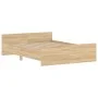 Bed frame with Sonoma oak headboard and footboard 135x190 cm by , Beds and slatted bases - Ref: Foro24-3203791, Price: 136,19...