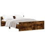 Estructura de cama con cabecero piecero roble ahumado 135x190cm de , Camas y somieres - Ref: Foro24-3203793, Precio: 147,52 €...