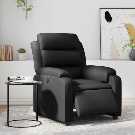 Sillón reclinable eléctrico de cuero sintético negro en Sillones | Comprar online en Foru.es