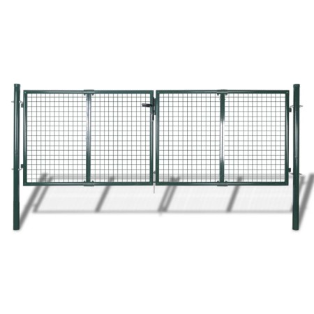 Puerta de valla de acero verde 306x175 cm de vidaXL, Puertas de jardín - Ref: Foro24-42981, Precio: 362,75 €, Descuento: %