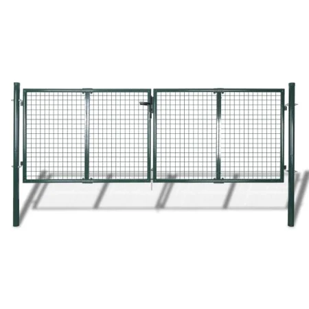 Puerta de valla de acero verde 306x175 cm de vidaXL, Puertas de jardín - Ref: Foro24-42981, Precio: 353,60 €, Descuento: %