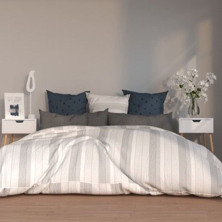 Mesitas noche 2 uds madera ingeniería blanco brillo 40x40x56 cm de vidaXL, Mesitas de noche - Ref: Foro24-326808, Precio: 116...