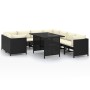 Set de muebles de jardín 9 pzas y cojines ratán sintético negro de , Conjuntos de jardín - Ref: Foro24-3059799, Precio: 544,4...