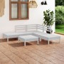 Juego de muebles de jardín 6 piezas madera maciza pino blanco de , Conjuntos de jardín - Ref: Foro24-3082643, Precio: 285,05 ...