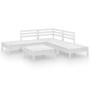 Juego de muebles de jardín 6 piezas madera maciza pino blanco de , Conjuntos de jardín - Ref: Foro24-3082643, Precio: 285,05 ...
