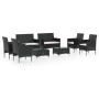 Set de muebles de jardín 8 pzas y cojines ratán sintético negro de , Conjuntos de jardín - Ref: Foro24-3095955, Precio: 516,2...
