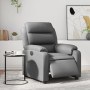 Sillón reclinable eléctrico de cuero sintético gris en Sillones | Comprar online en Foru.es